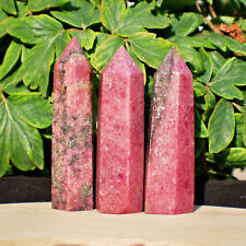 100g Natural Rhodonite Tower Crystal Point Quartz Reiki Wand Help Improve Memory picture