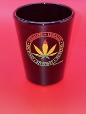 LEGALIZE Marijuana Shot Glass Black Jamaica Bob Marley Weed Grass Cannabis Leaf picture