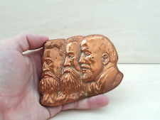 Sculpture Bust Profile Metal Karl Marx Engels and Lenin picture