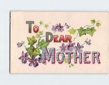 Postcard To Dear Mother with Flowers Embossed Art Print picture