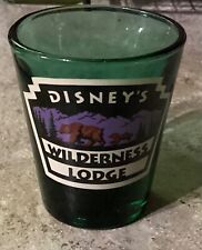Rare Vintage Disney World WDW Wilderness Lodge Resort Green Tinted Shot Glass picture