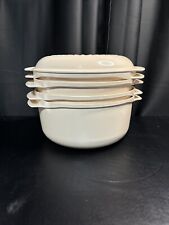 Vintage TUPPERWARE 5Pc Almond Microwave 2192, 2193, 2194, 2210 Stack Cooker Set picture