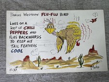 Bob Petley Famous Western Flu-Flu Bird Cartoon Postcard C-37 Phoenix AZ picture