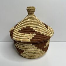 Small Handwoven Storage Basket / Trinket Box With Lid Natural Fibers picture