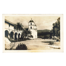 Mission Santa Barbara RPPC Postcard 1930s Old Church California Real Photo A4462 picture