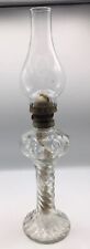 Vintage Clear Glass Hurricane Oil Lamp 44 Cm  Tall picture
