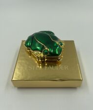 Estee Lauder Frog Compact Pressed Powder Mirror Green Enamel Toad Vintage IOB picture