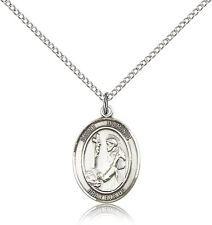 Saint Dominic De Guzman Medal For Women - .925 Sterling Silver Necklace On 18... picture