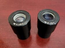 PAIR(2) OF WF.10X MICROSCOPE EYEPIECES. NO CRACKS OR CHIPS. WORKS picture