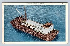 Venice CA- California, Aerial Fishing Barge, Antique, Vintage Souvenir Postcard picture