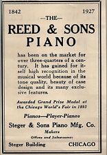 1927 REED & SONS PIANO STEGER & SONS CHICAGO ILLINOIS VINTAGE ADVERTISMENT 37-60 picture