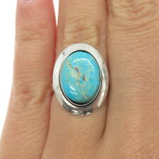Old Pawn Sterling Silver Vintage Southwestern Turquoise Concho Ring Size 5.75 picture