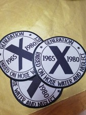 generation X RAISED ON TAP WATER & NEGLECT 1965- 1980 biker SEW IRON ON PATCH picture
