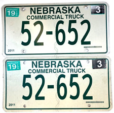 Nebraska 2013 Commercial Truck License Plate Set Kearney Co Man Cave Collector picture