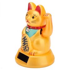 Solar Powered Welcoming Waving Beckoning Fortune Lucky Cat Home Stores Car AOS picture