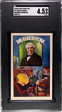 1920s Chocolates Amatller Thomas Edison Trade Card #9 SGC 4.5 RARE Spain HIGHEST picture