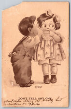 1911 Taylor Platt Don't Tell Anyone Comic Boy Girl Secret Cartoon Art Postcard picture