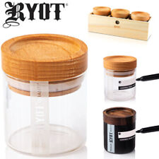 RYOT Storage Glass Jar with Wood Lid Walnut Jars Set Black Box Clear Kannastor picture