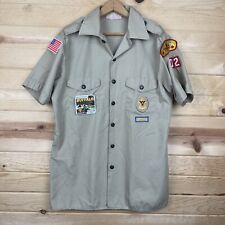 BSA Boy Scouts Official Men’s Shirt Size Medium Patches Sagamore Council Indiana picture