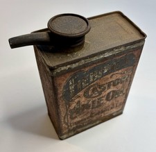 ANTIQUE FIEBINGS CASTOR AXLE OIL TIN MILWAUKEE WI LIVERY GARAGE ADVERTISING FULL picture