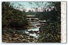1906 Vaughan Brook River Scene Bridge Hallowell Maine ME Antique Postcard picture