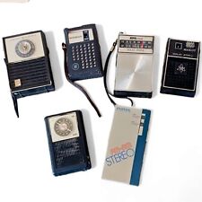 6 VTG Portable Transistor Radio Lot AS IS UNTESTED  G.E. Mascot Westinghouse picture