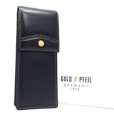 [Unused] GOLD PFEIL Black Leather Pen Case / Pen Accessories Limited From JAPAN picture