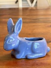 Vintage Ceramic Niloak Pottery Blue Bunny Rabbit Planter RARE picture