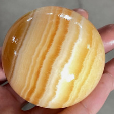 50MM One Natural Calcite Agate Crystal Sphere Ball Specimen Healing +Stand picture