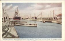 Panama Canal Steamship SS Honolulan American-Hawaiian Line c1920 PC #1 picture