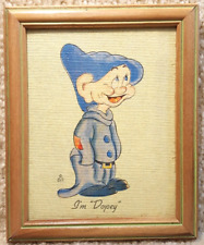 Vintage 1930's 1938 Snow White And The Seven Dwarfs Framed Print I'm Dopey a picture
