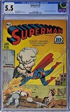 Superman #8 CGC 5.5 D.C. Comics 1941 Classic Fred Ray Cover All Star Comics 3 Ad picture