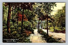 Plymouth MA-Massachusetts, Entrance to Morton Park, Antique Vintage Postcard picture