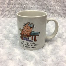 Night Day Shift Work Quote Cartoon Joke Funny Coffee Mug Hallmark Vintage 1980s picture