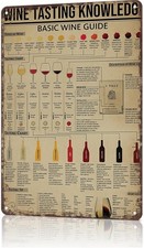 Vintage Wine Tasting Knowledge Funny Tin Metal Signs Home Décor 8x12 picture