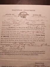 Original 1862 Civil War Volunteer Enlistment Papers Hartford Connecticut JRR12 picture