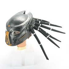 Predator Full Face Latex Mask w/Dreads Hair Costume Helmet Cosplay Party Props picture