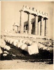 GA189 Original Underwood Photo ATHENS GREECE Corner of Parthenon on Acropolis picture