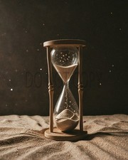 Hourglass Sand Stars Cosmic Time Dark Background Fantasy Art Print picture