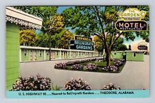 Theodore AL-Alabama The Gardens Motel & Restaurant, Advertising Vintage Postcard picture