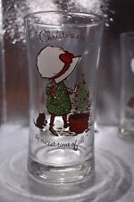 Lot of four HOLLY HOBBIE Vintage 1977 Christmas Glasses Limited Edition picture