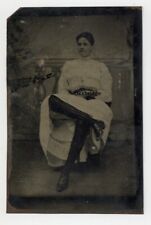 Female Prostitute Tintype Photo 1860 Antique Brothel Sex Worker Civil War Era  picture