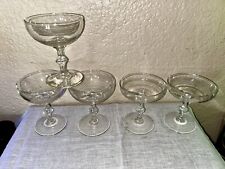 5 VTG Champagne Coupes Crystal Glasses Full House 50's picture
