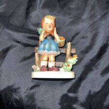 Vintage Erich Stauffer Figurine  Girl with Umbrella Fence 8218  Signed 5.5