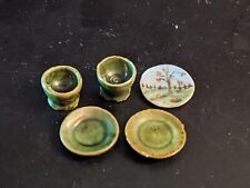 Vintage Dollhouse Miniatures Ceramic Dishes Cups and Plates lot picture