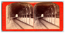 Snow Sheds~ Blue Canyon CPRR  c1870 California Pacific railroad stereoview picture