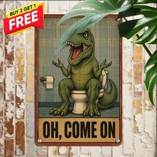 Humorous Dog Frustration Tin Sign Funny Pet Lover Bathroom Metal Wall Plaque picture