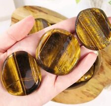 4Pcs Natural Tiger Eye Palm Worry Polished Tumbled Stone Healing Chakra Crystal picture