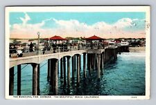 Hermosa Beach CA-California, Scenic View Municipal Pier, Vintage Postcard picture