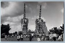 Bali Indonesia Postcard Cremation Tower c1950's Unposted RPPC Photo picture